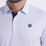 Kemeja Golf Kucing Pure 2.0 Circle Circle - Glow White/Deep Navy