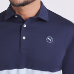 Puma Pure 2.0 Colourblock Golf Shirt - Haute Tropic/Deep Navy