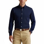 Rlx Ralph Lauren Slim Fit Performance Pique Golf Shirt - Angkatan Laut yang Diperinci