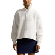 RLX Ralph Lauren Wanita Jacquard Cable Knit Half Zip Golf Pullover- Putih
