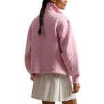 RLX Ralph Lauren Wanita Jacquard Cable Knit Half Zip Golf Pullover - Merah Muda Muda