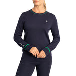 RLX Ralph Lauren Wanita Cotton Blend Pullover - Tentera Laut Perancis/Cruise Green