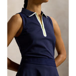 RLX Ralph Lauren Women's Stretch Sleeveless 1/4 Zip Golf Dress - Refined Navy/Ceramic White