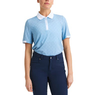 Rohnisch Women's Abby Golf Polo Shirt - Micro R Check Dove Blue