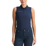 Rohnisch 여자 Nicky Sleeveless Golf Polo Shirt -Micro R Check Navy