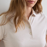 Peter Millar 여성용 하운즈투스 저지 골프 폴로 셔츠 - Light Elm