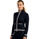 Kardigan Golf Rajutan Full Zip Wanita Nivo - Biru Laut