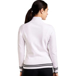 Nivo Women's Scarlet Full Zip Knitted Golf Cardigan - White