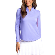 IBKUL Women's Long Sleeve Zip Mock Neck - Lavender