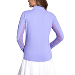 IBKUL Kemeja Mock Neck Lengan Panjang Polos Wanita - Lavender