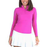 Baju Leher Zip Lengan Panjang Pepejal Ibkul - Pink Pink