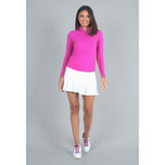 Baju Leher Zip Lengan Panjang Pepejal Ibkul - Pink Pink