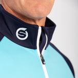 Sunderland Aspen Quarter Zip Raglan Paneled Air Midlayer Golf - Aqua
