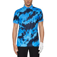J.Lindeberg Tour Tech Fit Fit Print Golf Polo Shirt - Warp Sonic Blue