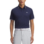 Under Armor Drive Sport Jacquard Golf Polo Shirt -Midnight Navy/White