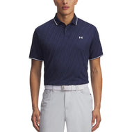 Under Armour Drive Sport Jacquard Golf Polo Shirt - Midnight Navy/White