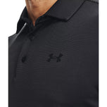 Under Armor Playoff 3.0 Stripe Polo Golf Shirt - Black/Pitch Grey