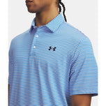 Under Armour Playoff 3.0 Stripe Polo Golf Shirt - Blue Atlantis/White