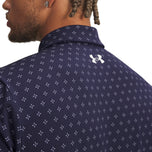 Under Armour 플레이오프 3 프린트 골프 폴로 셔츠 - 네이비/화이트