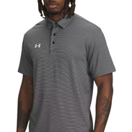 Kaos Polo Golf Garis Playoff Under Armour - Biru Laut Tengah Malam/Putih