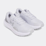 Sepatu golf di bawah armor lonjakan spikeless - halo abu -abu/perak logam