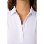 Golftini 여자 민소원 주름 골프 폴로 셔츠 - 화이트