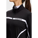 J.Lindeberg 女式 Janice 全拉链高尔夫中层 - 黑色