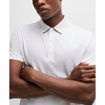 보스 패디 테크 스트레치 저지 폴로 골프 셔츠 - 화이트