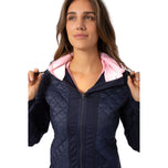 Golftini Jaket Pemutus Angin Bertindas Wanita - Laut/Light Pink