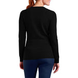 Sweater Nicole V -Neck Wanita Nivo - Hitam