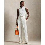 RLX Ralph Lauren Wanita Lawatan Pique Lengan Tanpa Lengan 1/4 Zip Golf Top - Pink Pink/Pistachio Taman/Taman