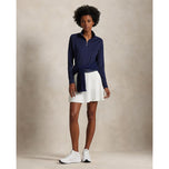 RLX Ralph Lauren Wanita Peregangan Jersey Quarter -Zip Pullover - Tentera Laut halus