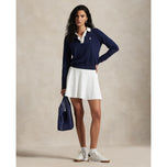RLX Ralph Lauren Wanita Aktif Kabel Knit A -Line Golf - Seramik White/Navy Multi