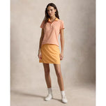 Baju Polo Golf Aliran Udara Ringan RLX Ralph Lauren Wanita - Kabus Biru/Putih Seramik