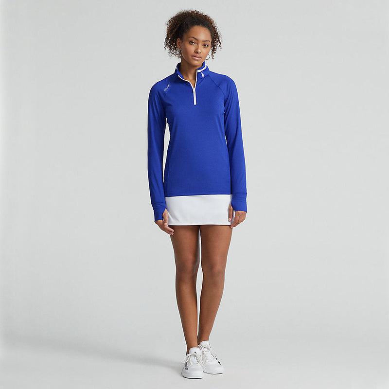 RLX Ralph Lauren Women's Jersey Quarter Zip Golf Pullover - Royal Blue/Pure White