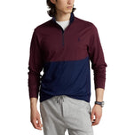 Performa Polo Ralph Lauren 1/4 Zip Peached Jersey - Harvard Wine/Navy Prancis