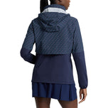 RLX Ralph Lauren Women's Hybrid Overlay -huva jacka - Fransk marin/diamanttryck
