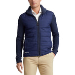RLX Ralph Lauren Penuh Zip Fine Fine Gauge Terry Jacket - Heather biru zaman pertengahan