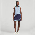 RLX Ralph Lauren Wanita Faux Wrap Stretch Jersey Golf Skort 15 " - Tentera Laut Perancis/Keletihan/Kapal Biru