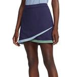 RLX Ralph Lauren Wanita Faux Wrap Stretch Jersey Golf Skort 15 " - Tentera Laut Perancis/Keletihan/Kapal Biru