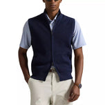 RLX Ralph Lauren Knitted 2/48 Cotton Coolmax Full Zip Golf Vest - Refined Navy