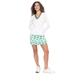 Golftini Women's Fashion V -hals tröja - White/Kelly Green