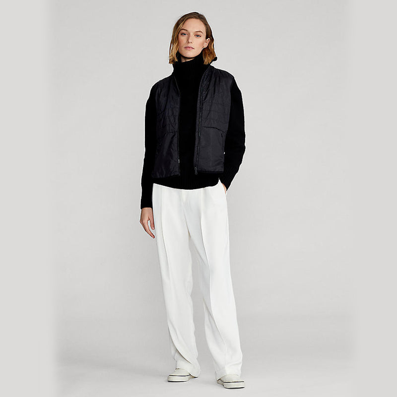 RLX Ralph Lauren Women's Cool Wool Hybrid Vest - Polo Black