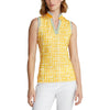 RLX Ralph Lauren Women's Printed Airflow Performance Sleeveless Golf Shirt - Yellow Fin Gingham