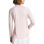 RLX Ralph Lauren Women's Jersey UV Quarter Zip Golf Pullover - Pink Sand/Channel Blue