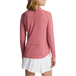 RLX Ralph Lauren Women's Jersey UV Quarter Zip Golf Pullover - Desert Rose/Pure White