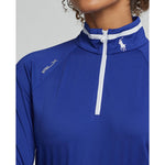 RLX Ralph Lauren Women's Jersey Quarter Zip Golf Pullover - Royal Blue/Pure White