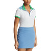 RLX Ralph Lauren Women's Air Tech Pique Golf Polo Shirt - Pure White/Hatteras Blue