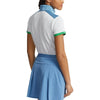RLX Ralph Lauren Women's Air Tech Pique Golf Polo Shirt - Pure White/Hatteras Blue