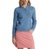 RLX Ralph Lauren Women's Coolwool 1/4 Zip Pullover - Hatteras Blue/Desert Pink